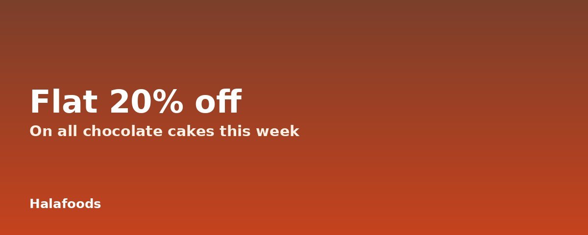Flat 20% off cakes
